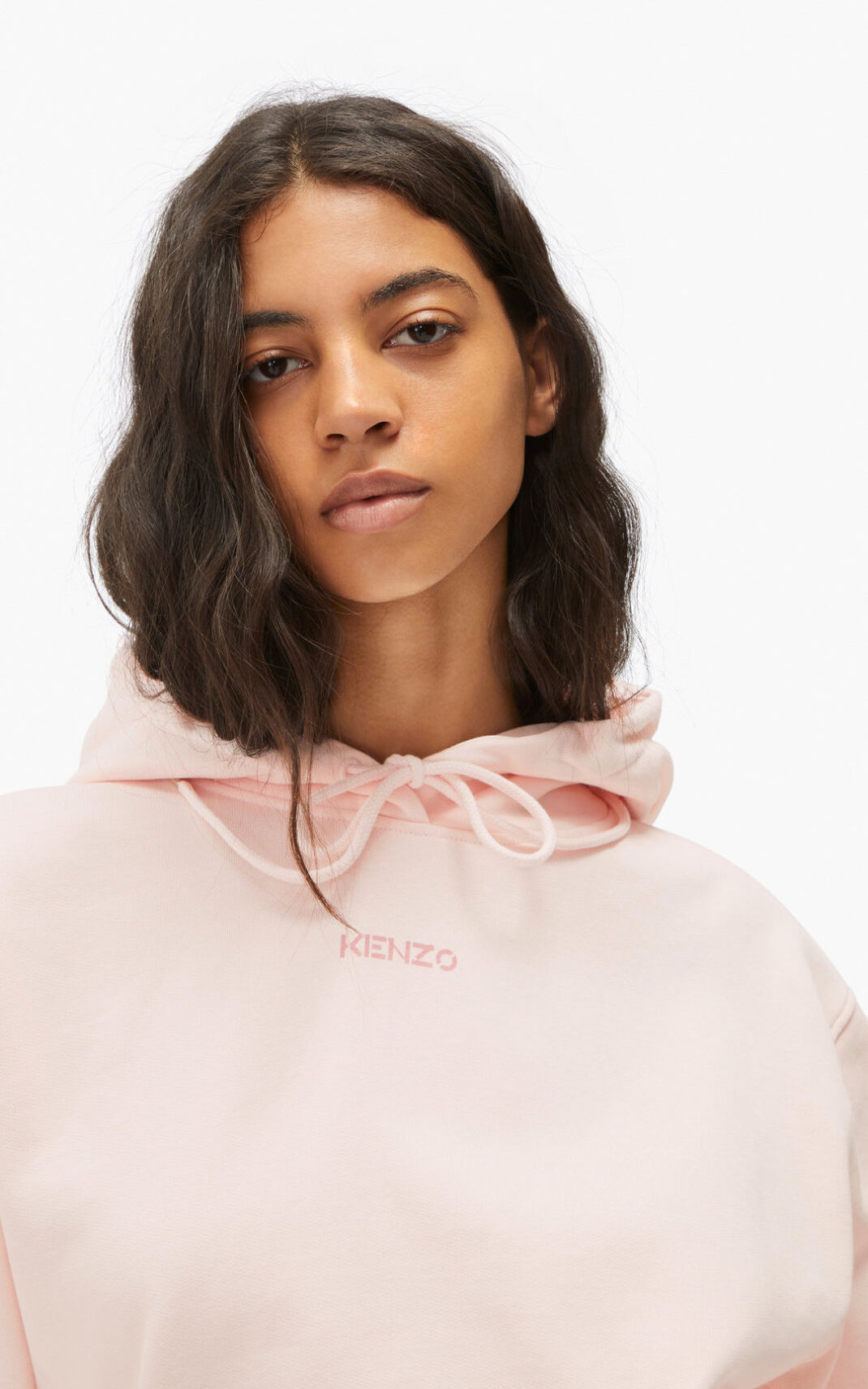 Kenzo Micro Logo Ženska Puloverji S Kapuco Roza SI-6154069